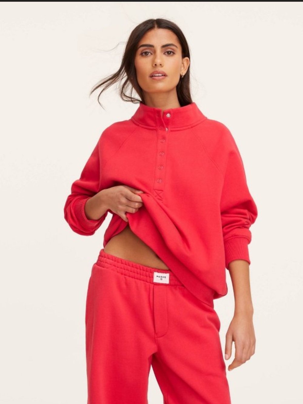 Parke x Target Women’s Red Snap Mockneck Popover Sweatshirt